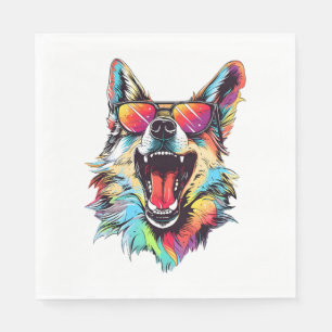 dog beach summer dog chilling 1 napkin