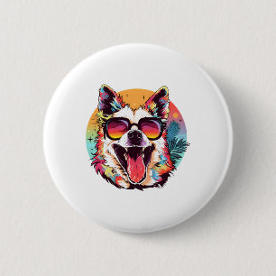 dog beach summer dog chilling 6 cm round badge