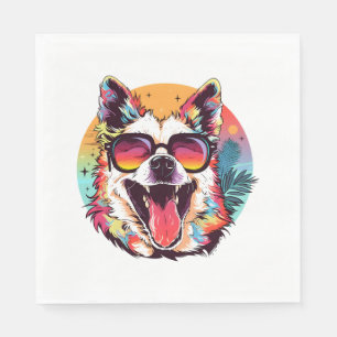 dog beach summer dog chilling napkin