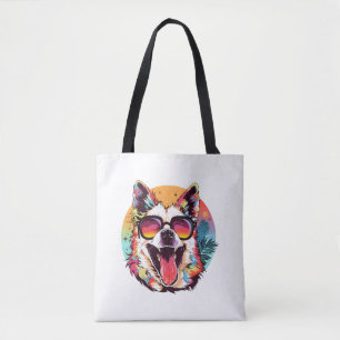 dog beach summer dog chilling    tote bag