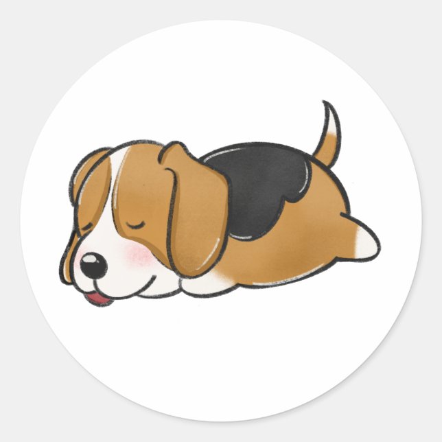 Dog, Beagle, Nature Classic Round Sticker (Front)