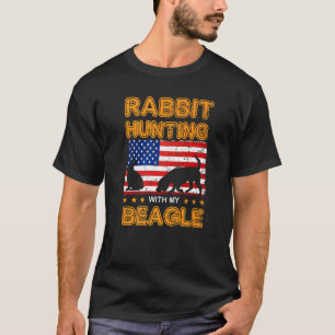 Dog Beagle Rabbit Hunting Beagle Hunter Usa Flag H T-Shirt