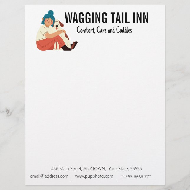 Dog Bed and Breakfast Business Custom  Custom Letterhead (Front)