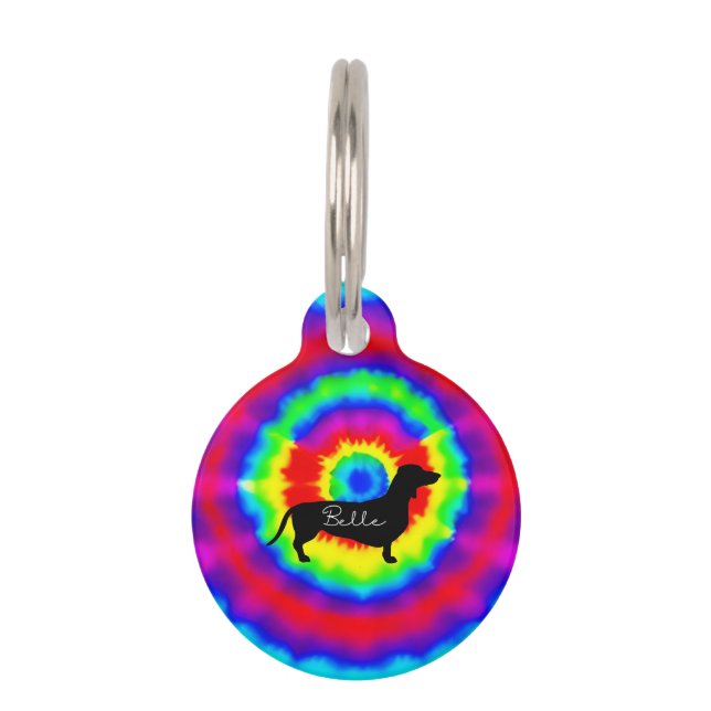 DOG BED - BELLE - TIE DYE  PET TAG (Front)