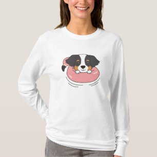 Dog Berner Sennen Flamingo Swim Ring Summer T-Shirt