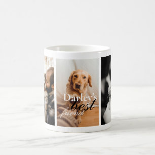 Dog Best Friend Cute 3 Photo Family Name  Coffee Mug