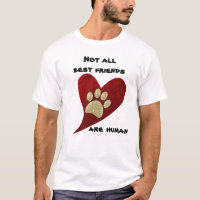 Dog Best Friend Red Heart Gold Paw Print Love