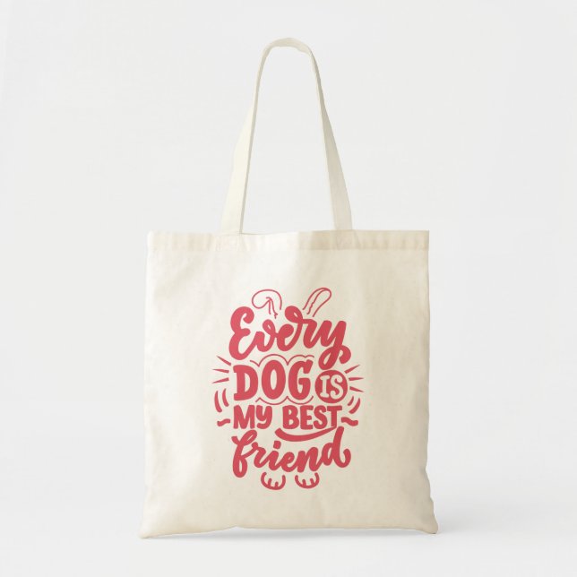 Dog Best Friend Tote Bag (Front)