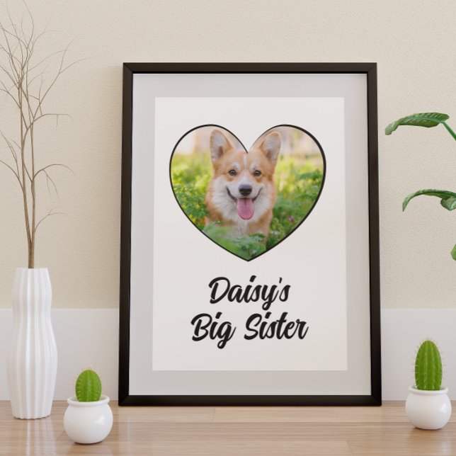 Dog big sister personalised photo poster (Creator Uploaded)