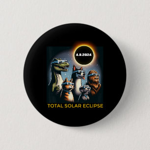 Dog Bigfoot Eclipse Gles Total Solar Eclipse 2024 6 Cm Round Badge