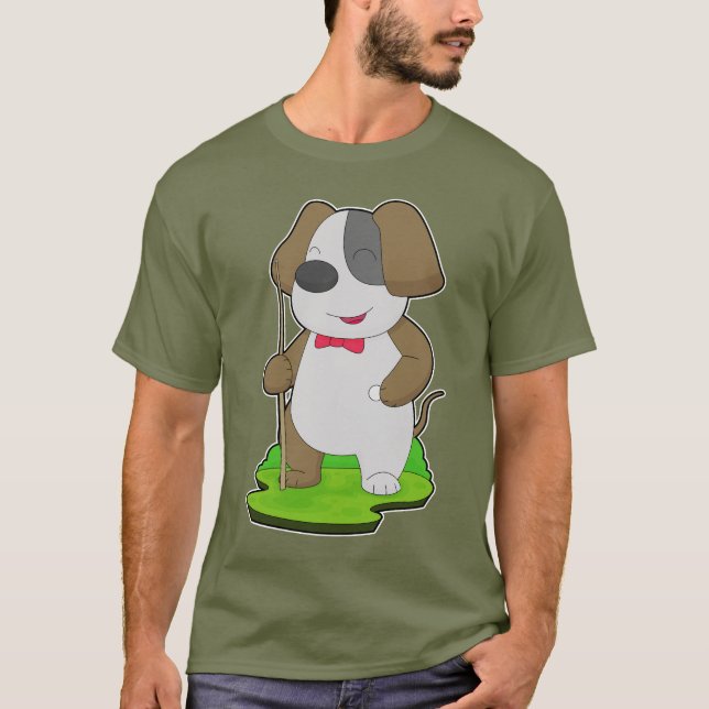 Dog Billiard Queue T-Shirt (Front)