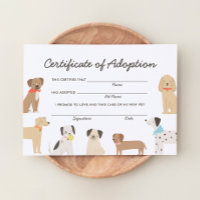 Dog Birthday Adoption Certificate