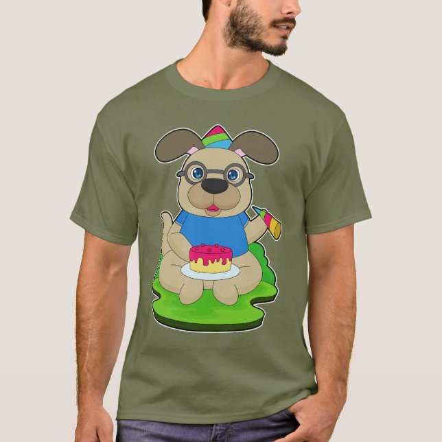 Dog Birthday Cake T-Shirt (Front)