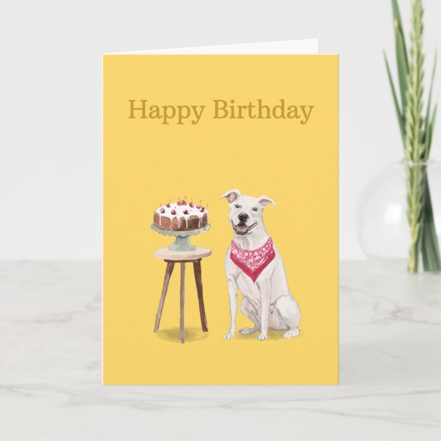 Dog Birthday Card, American Staffordshire Terrier  Card (Front)