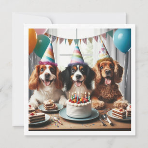 Dog birthday card, Dog Party, Dog birthday  Invitation