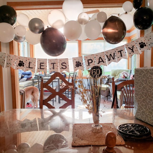 Dog Birthday Fun Polka Dot Paws Party Banner (Creator Uploaded)