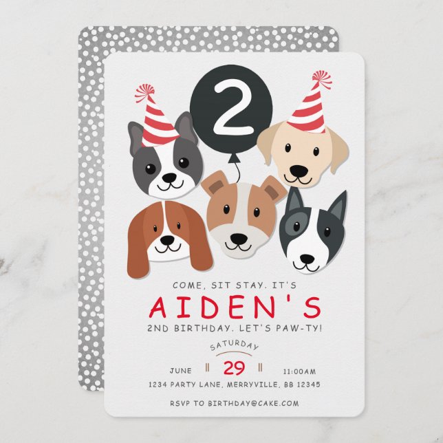 Dog Birthday Invitation (Front/Back)