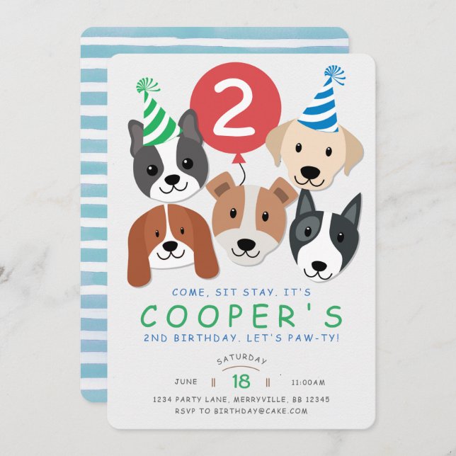 Dog Birthday Invitation (Front/Back)