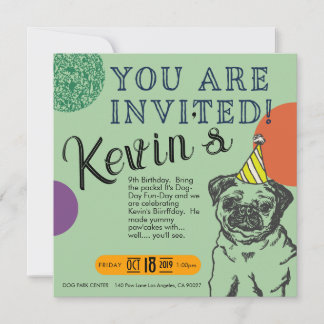 Dog Birthday Invitation Customisable
