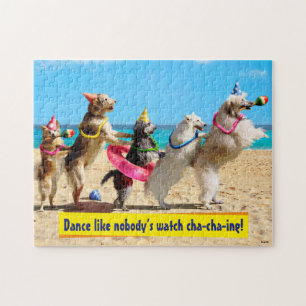 Dog Birthday Party Conga Line Jigsaw Puzzle