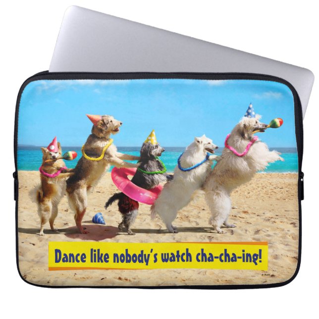 Dog Birthday Party Conga Line Laptop Sleeve (Front)