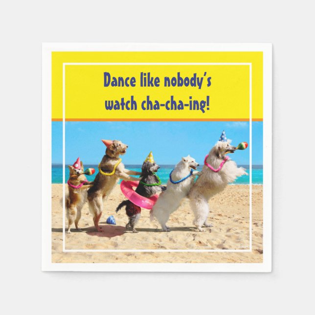 Dog Birthday Party Conga Line Napkin (Front)