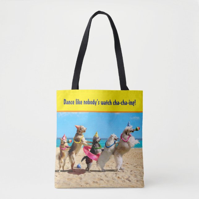 Dog Birthday Party Conga Line Tote Bag (Front)
