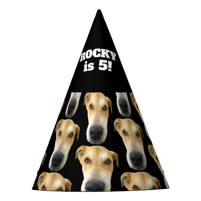 Dog Birthday Party Custom Pet Photo Hat (Front)