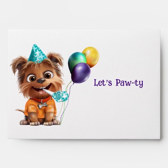 Dog Birthday Party Envelopes (Front)