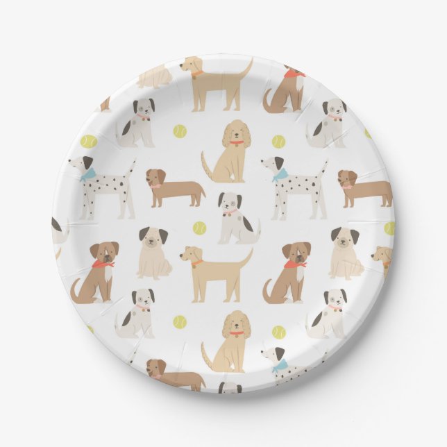 Dog Birthday Party Paper Plate (Front)