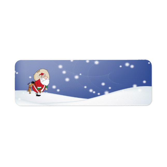 dog biting santa return address label (Front)