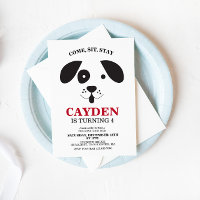 Dog black and white spot Birthday