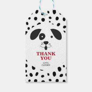 Dog Black Spot Dalmatian Birthday Favour Gift Tags