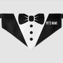 Dog Black Tuxedo Bow Tie Custom