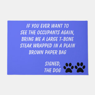 Dog Blackmail Periwinkle Doormat