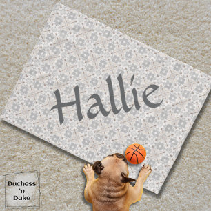 Dog Blanket - Gray Spanish Tile Personalized