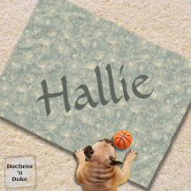 Dog Blanket - Sage Green Botanical, Personalised