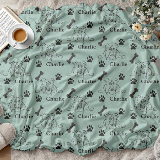 Dog Blanket with Name paws  gifts for dog lovers