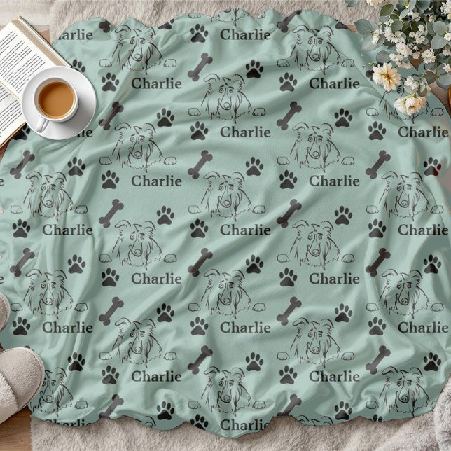 Dog Blanket with Name paws  gifts for dog lovers (Creator Uploaded)