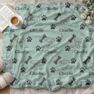  Dog Blanket with Name paws  gifts for dog lovers