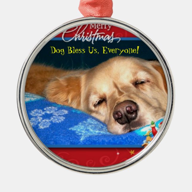 Dog Bless Us, Everyone! Framed Holiday Ornament (Front)