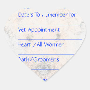 Dog Blue Reminder Stickers