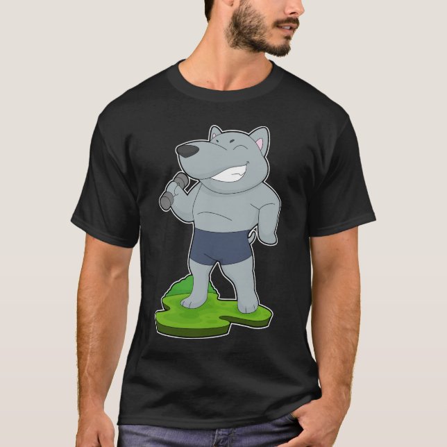 Dog Bodybuilder Dumbbell Bodybuilding T-Shirt (Front)