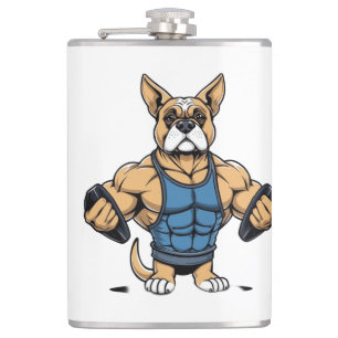 Dog Bodybuilder Hip Flask