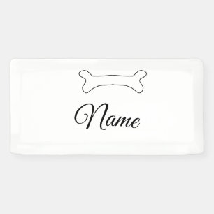 Dog bone add dog name photo custom personalised banner