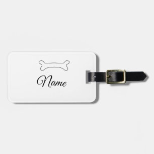 Dog bone add dog name photo custom personalised luggage tag