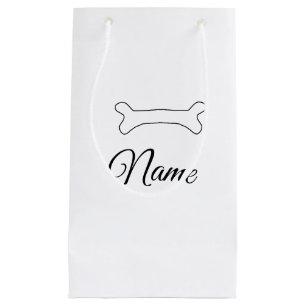 Dog bone add dog name photo custom personalised  small gift bag