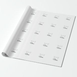 Dog bone add dog name photo custom personalised wrapping paper