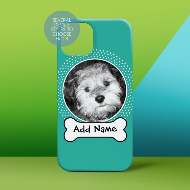 Dog Bone and Custom Pet Photo (Personalized Phone Case)