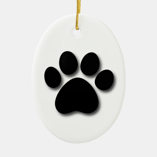 Dog Bone and Paw Pet Themed Gift Z33 Ceramic Ornament (Front)